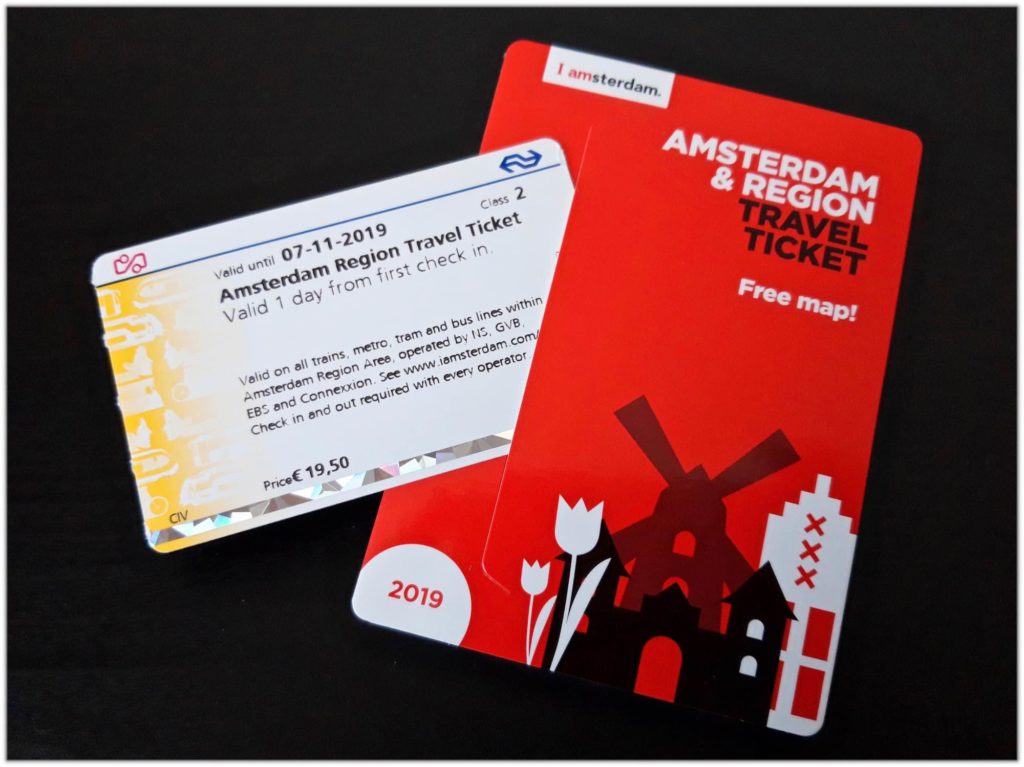 アムステルダムリージョントラベルチケットと地図